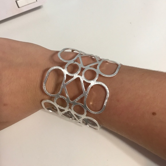 Silver bangle bracelet cuff - Picture 1 of 2