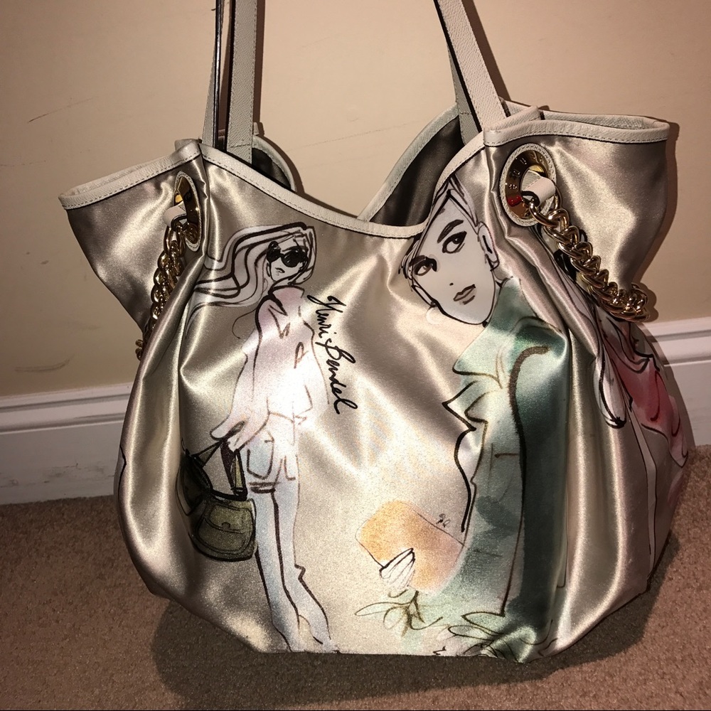 Henri Bendel Silver with Pastels Bag