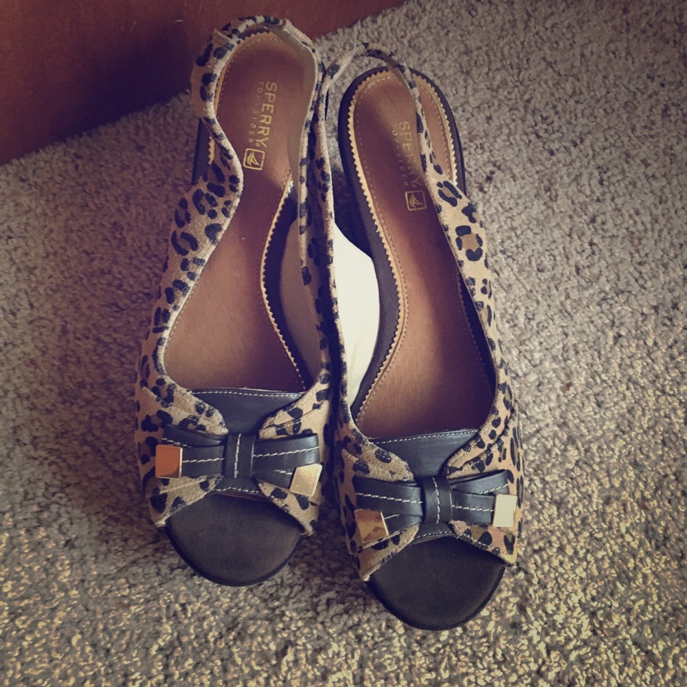 Sperry Top-Sider wedge heel sandals sz 10 leather