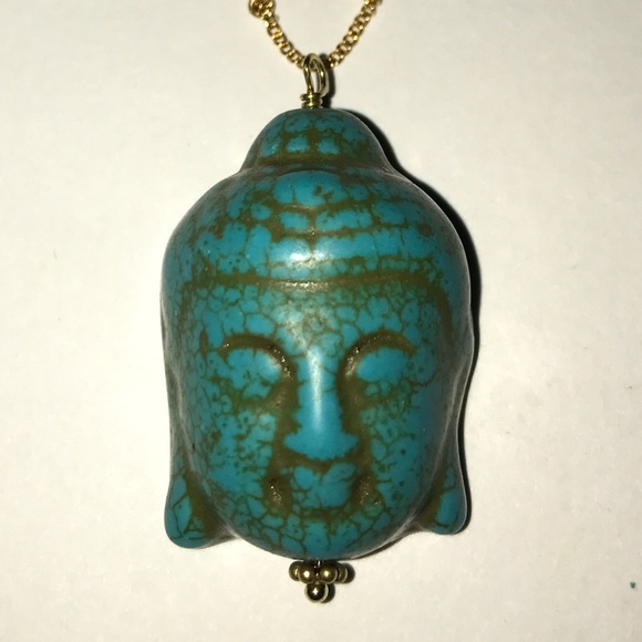 Turquoise Buddha on gold-filled chain - Picture 2 of 3