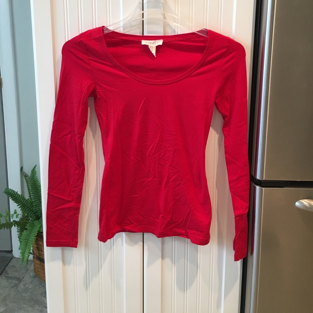 Forever 21 Red Long Sleeve Tee