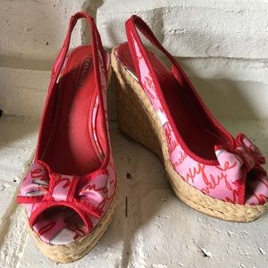 Price reduced!!! Coach 4 in wedge sandals "Grace"