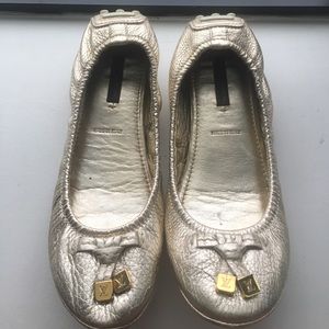 Louis Vuitton Gold Tassel Ballet Flats