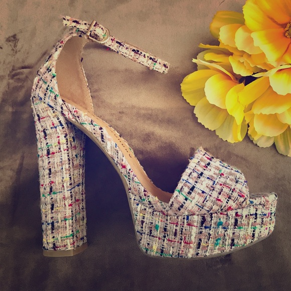 Chinese Laundry Shoes - {Chinese Laundry} Tweed Color Burst Heels