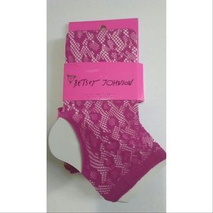 Pink fishnet stirrup tights