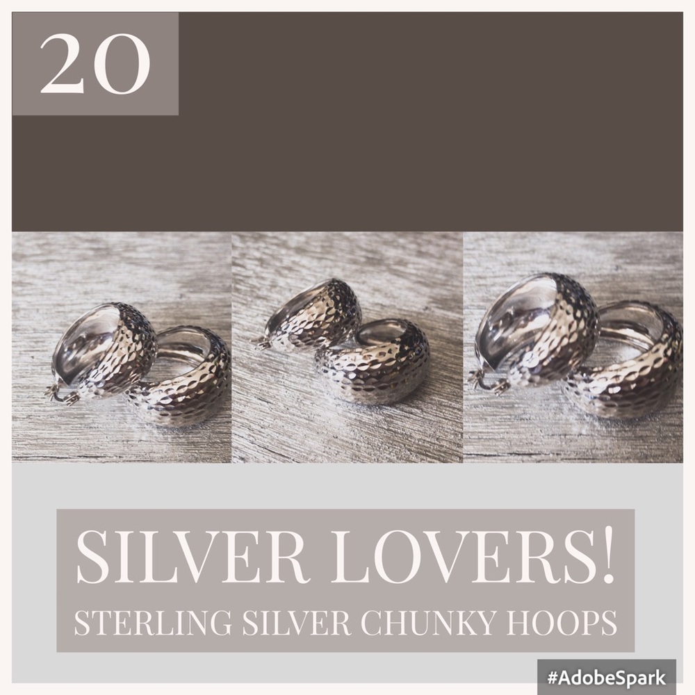 Sterling Silver Earrings, Chunky