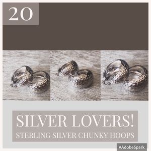 Sterling Silver Earrings, Chunky