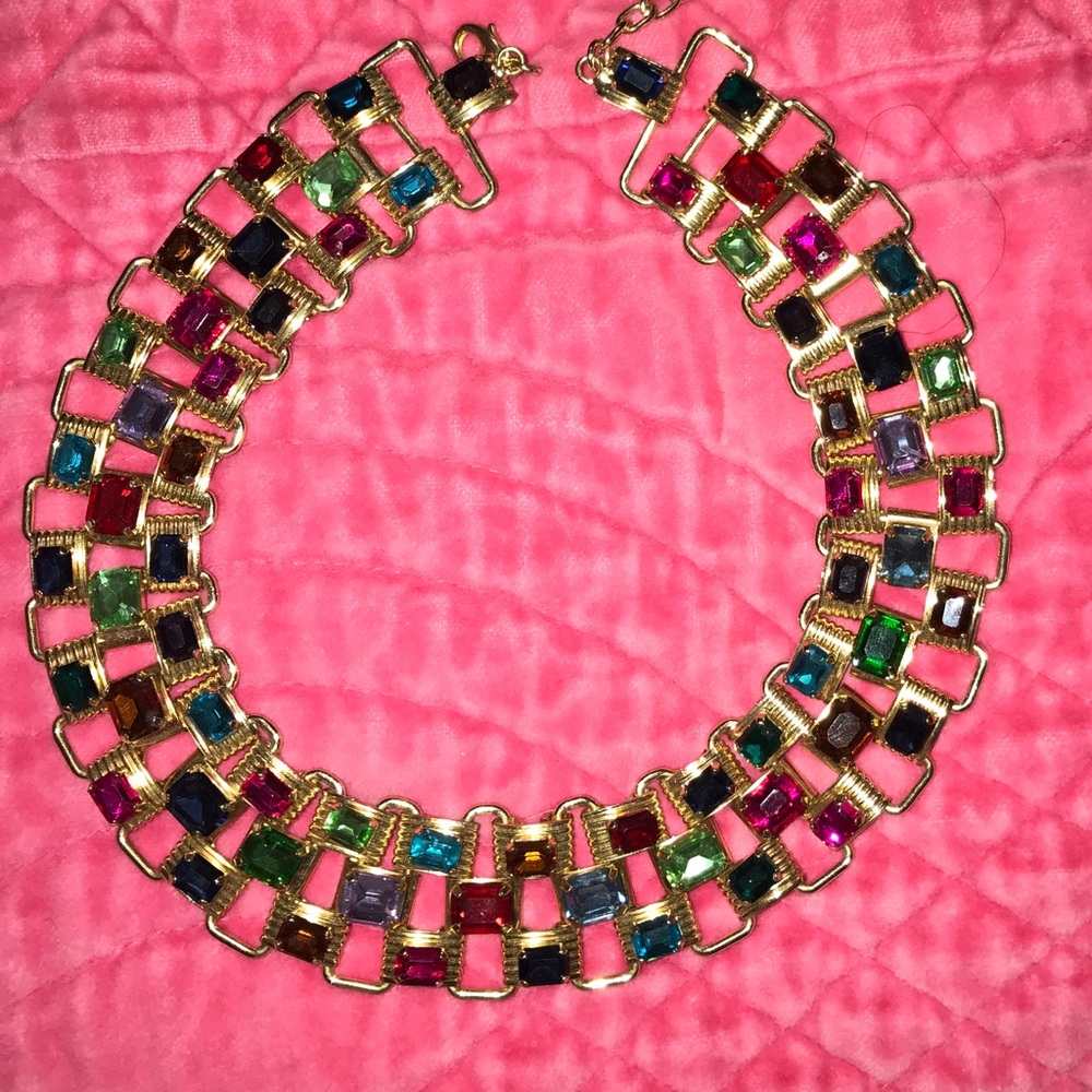 Multi Color Rhinestone Necklace