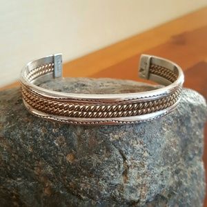 Sterling Silver and Gold Fill Cuff Bracelet