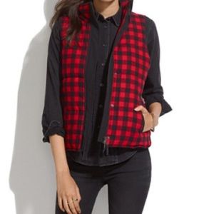 Buffalo check Madewell shearling vest