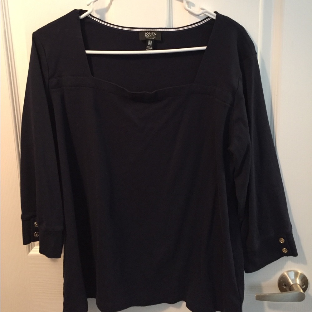 Jones New York 3/4 sleeve navy shirt