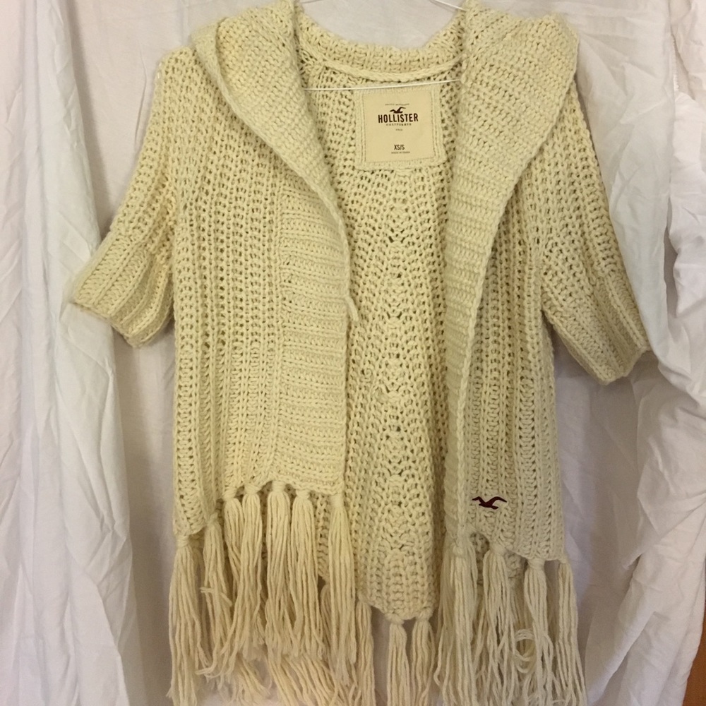 Short sleeve knotted cardigan