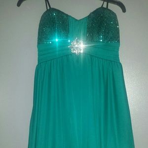 Short teal dress