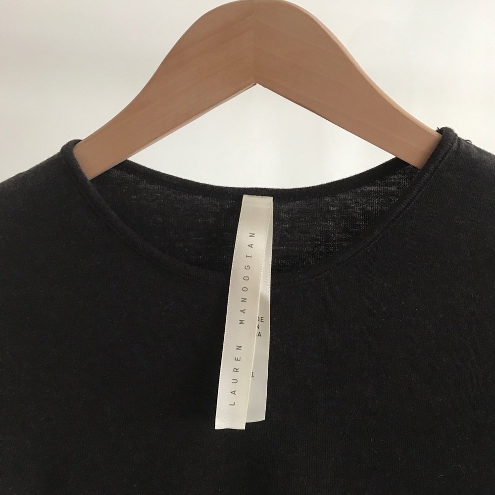 Lauren Manoogian 'Cashmere Rib Tee' in Charcoal