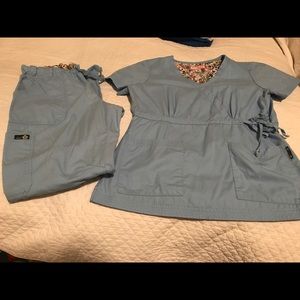 Koi powder blue scrub uniform set