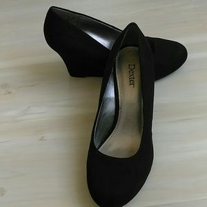 Black suede wedges