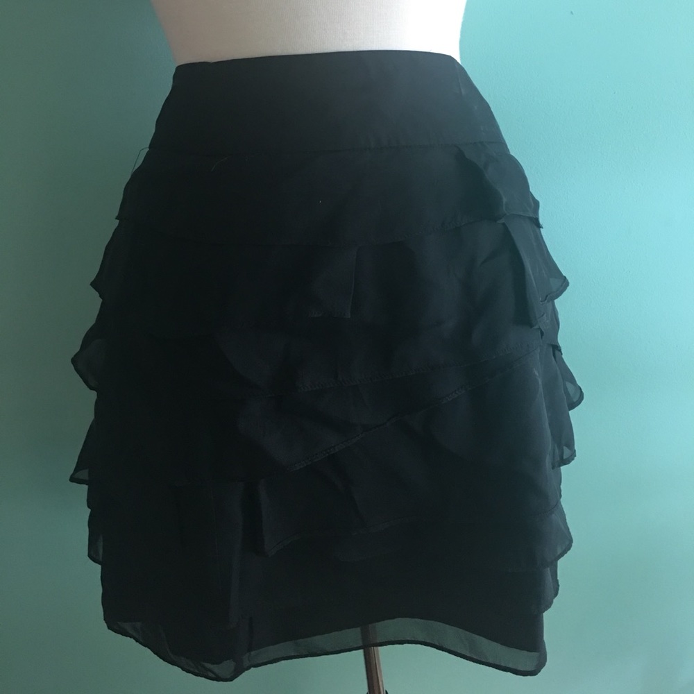 Club Monica Chiffon Tiered Mini Skirt