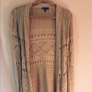 Long tan cardigan