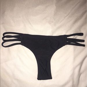 Hanu Hawaii Black Strappy Swim Bottoms