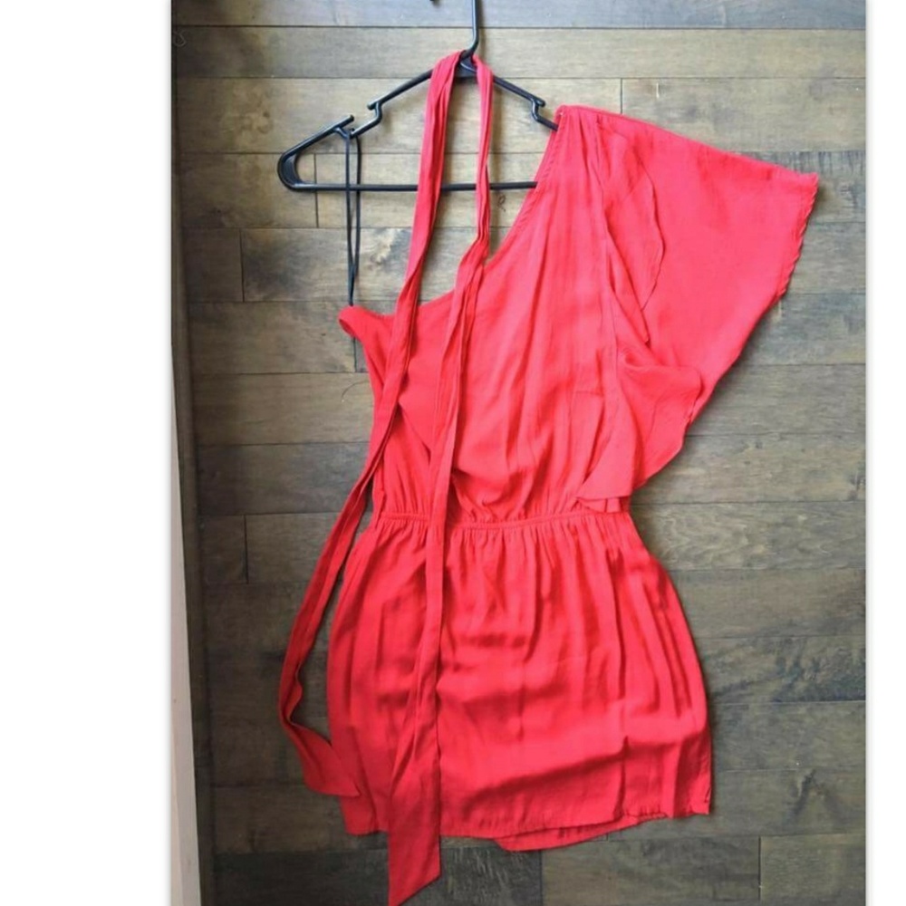 Boutique red one shoulder dress