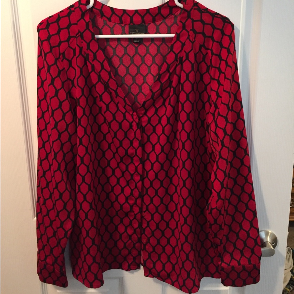 Beautiful red and black XL blouse