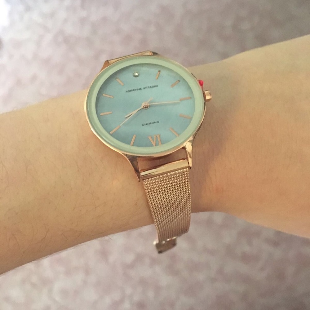 Adrienne Vitadinni Rose Gold Mesh Watch