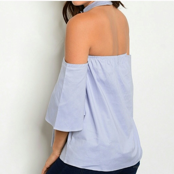 Off The Shoulder Top with Choker - Picture 2 of 2