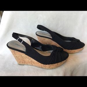 Maurice's Cork Wedges in Black