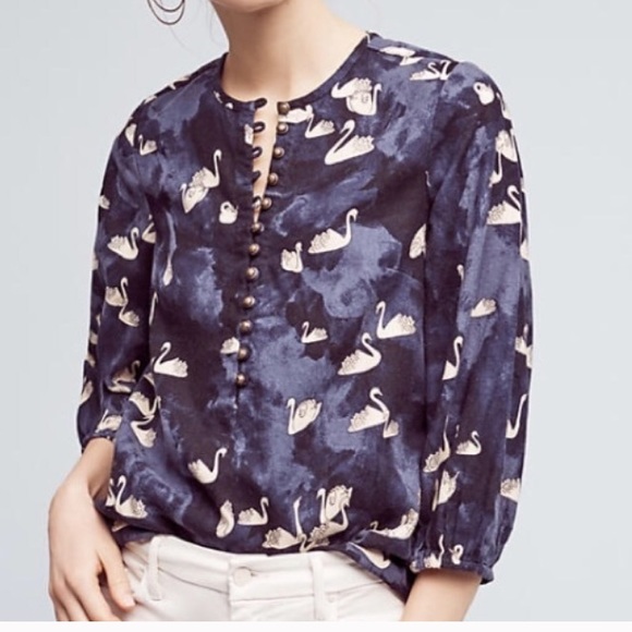 Anthropologie Tops - •nwt• Maeve Bethesda swan print top