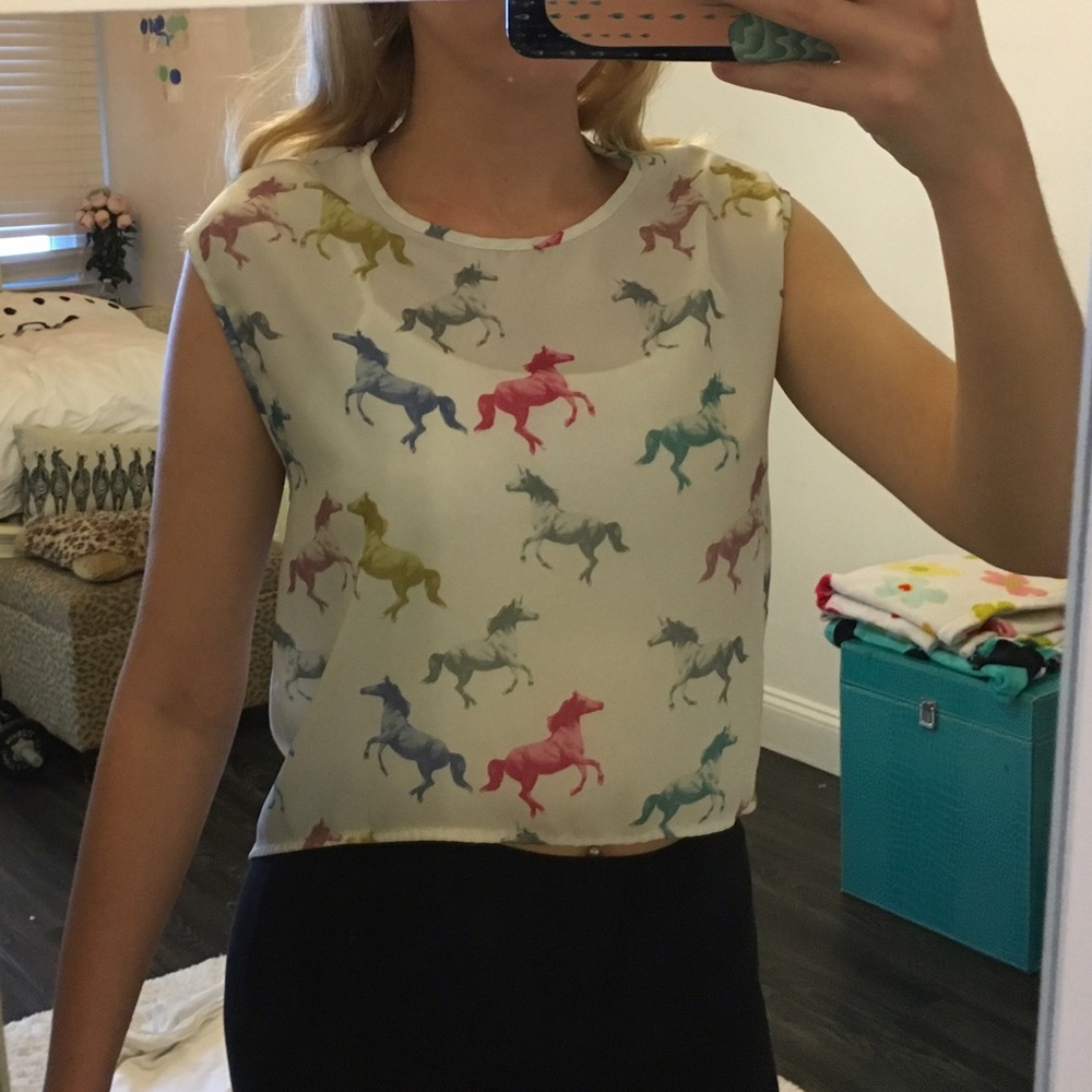 Sheer unicorn blouse🦄🦄🦄