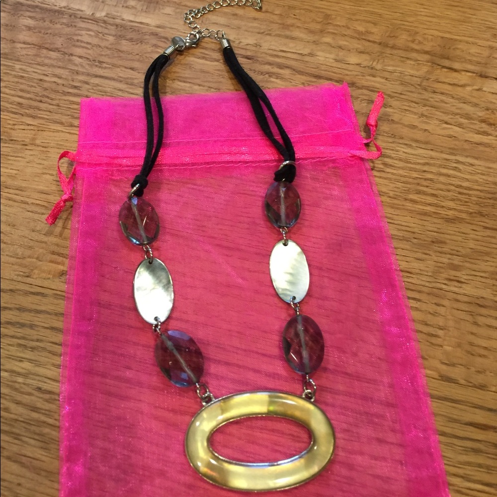 Lia Sophia Shell and Stone Choker New! 15-17" NWOT