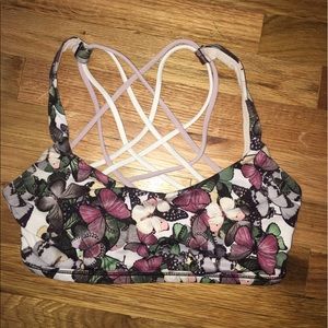 lululemon free to be wild sports bra//butterfly
