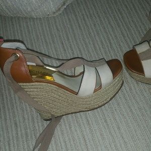 Michael Kors tie up wedges