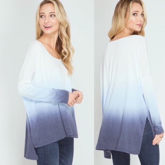 🖤NEW🖤 Ombré Casual Oversized Spring Loose Tunic - Picture 2 of 3