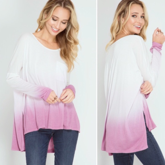 🖤NEW🖤 Ombré Casual Oversized Spring Loose Tunic - Picture 3 of 3