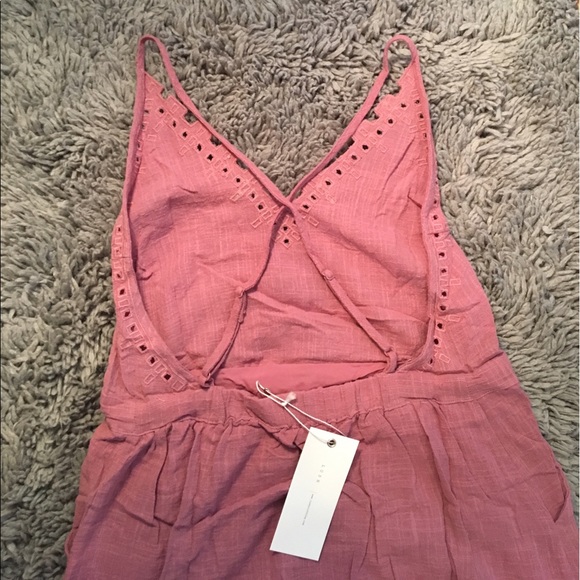 Mauve Embroidered Strappy Tie-Waist Dress - Picture 7 of 8