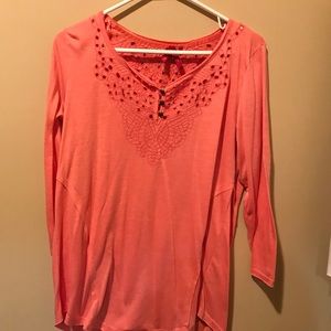 Peach/orange long sleeve tee