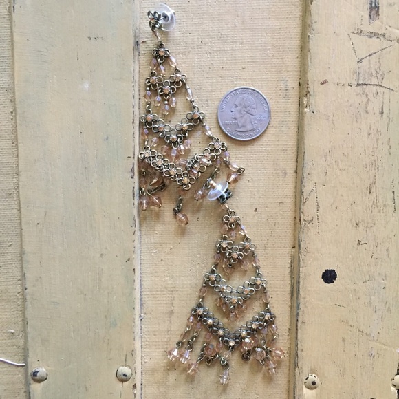 BOHO FESTIVAL VINTAGE STYLE CHANDELIER EARRINGS OS - Picture 1 of 7