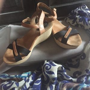 Clarks Leather Platform Sandal