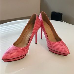 charlotte olympia lizard skin debbie pumps sz36