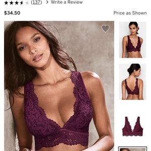 Ruby Deep V-crop bralette Victoria Secret sz.med!