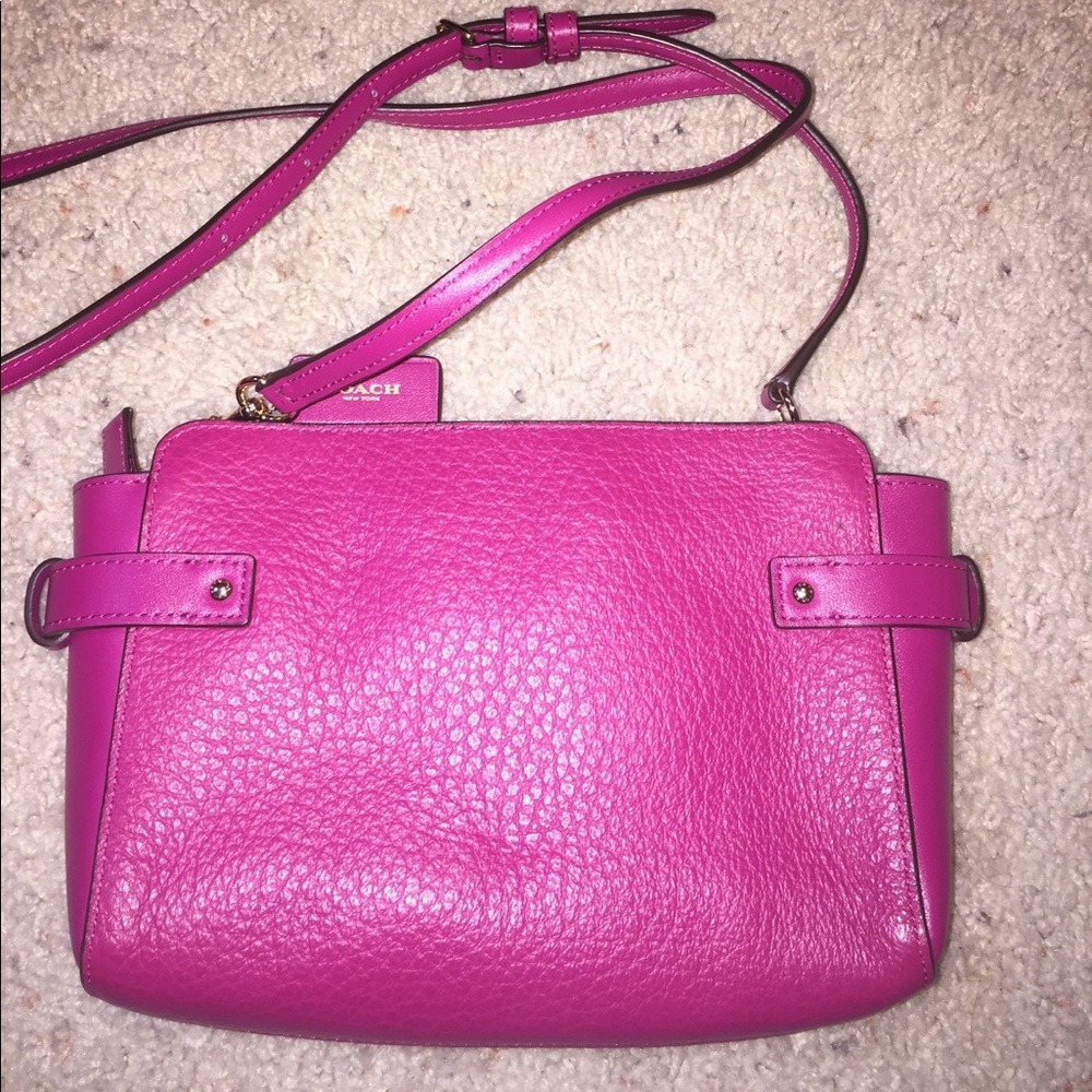 Hot pink coach purse and matching wallet - Picture 2 of 4