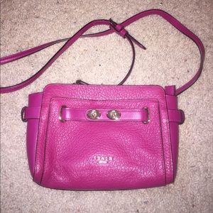 Hot pink coach purse and matching wallet