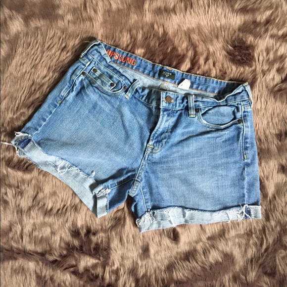 J. Crew Pants - J.Crew Raw Edge Hipslung Denim Jean Shorts Size 6