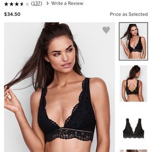 Black Deep V-Crop bralette Victoria Secret!
