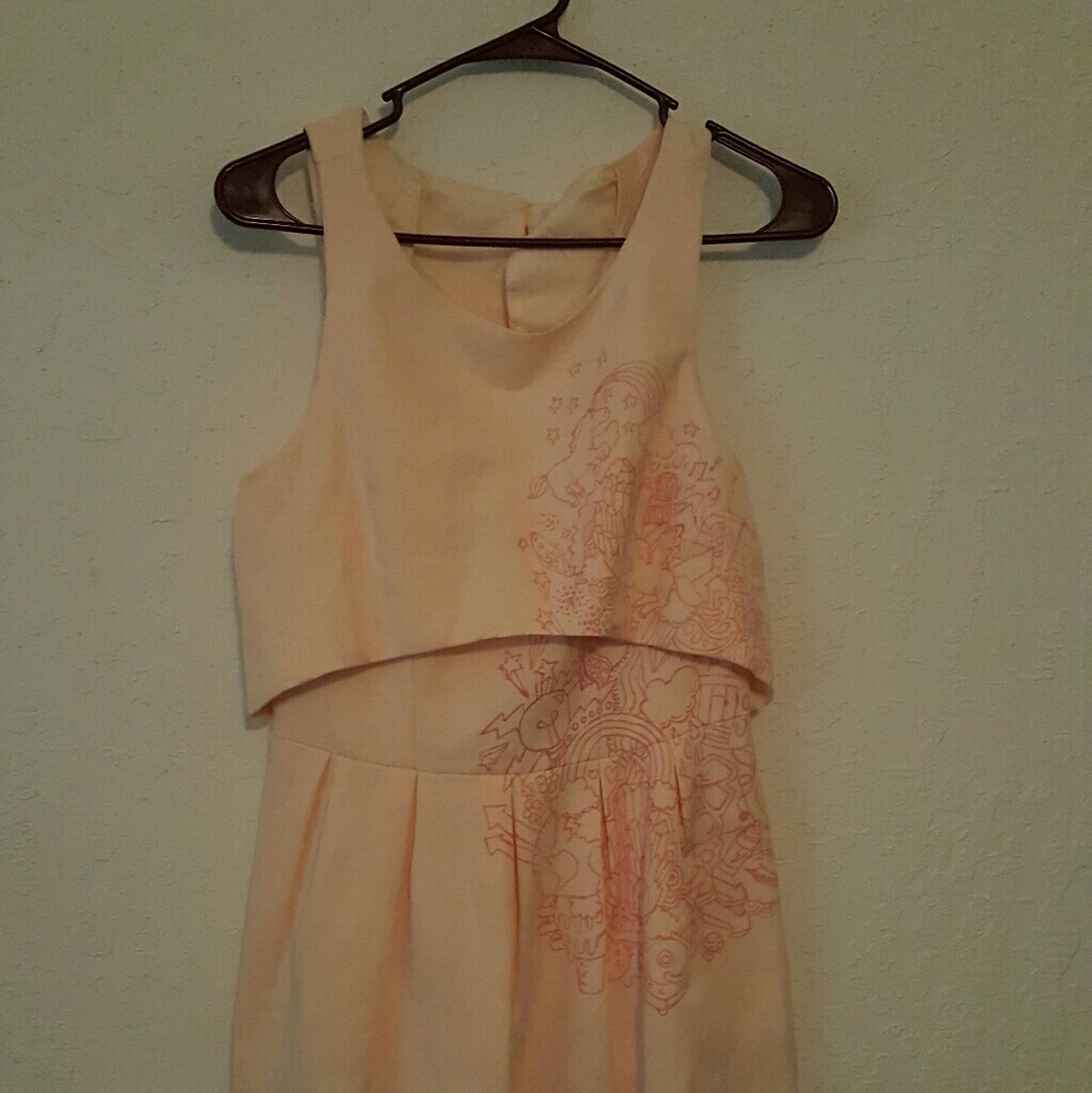 Cute and unique print pastel dress