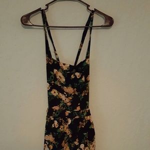 Floral overall jumper dress