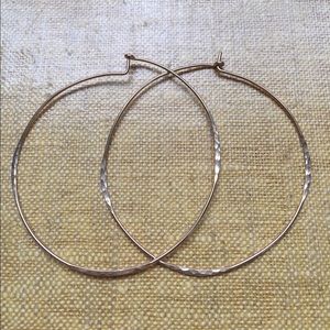 Hammered gold plated hoop earrings