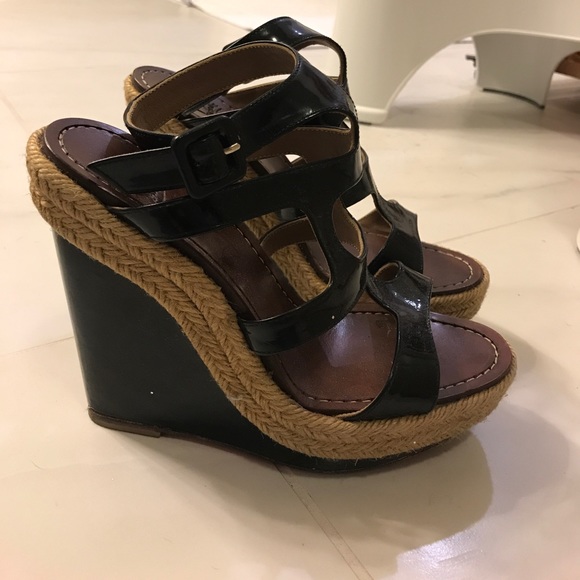 Christian louboutin black wedges sz 36 - Picture 1 of 5