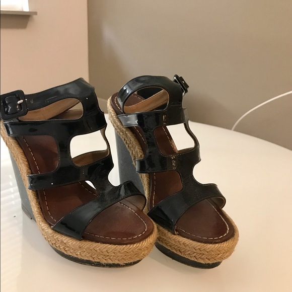 Christian louboutin black wedges sz 36 - Picture 3 of 5
